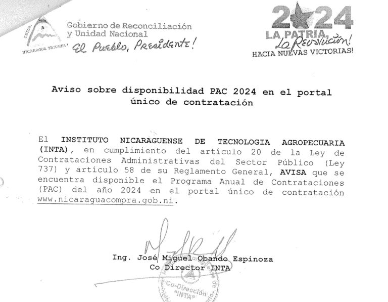 Aviso sobre disponibilidad PAC 2024