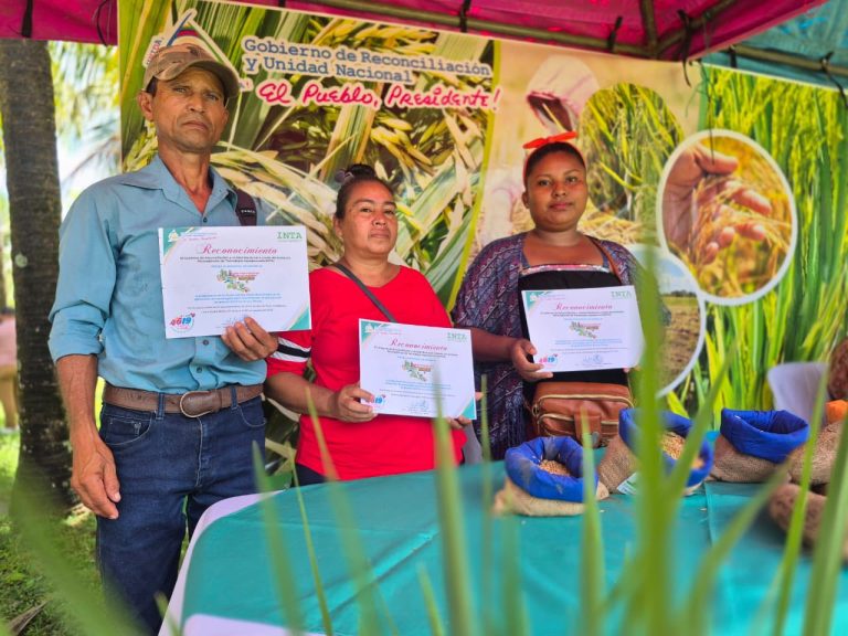 Entrega de reconocimientos a productores de la Costa Caribe Norte